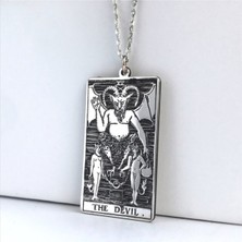 925 Ayar Gümüş Tarot The Devil Şeytan Kolye