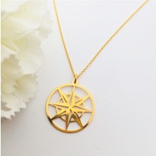 925 Ayar Gümüş Pusula Kolye