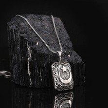 Takı925 925 Ayar Gümüş Ay Yıldız Motifli Kolye