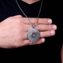 Takı925 925 Ayar Gümüş Koruma Dua'ları Yazılı Madalyon Kolye