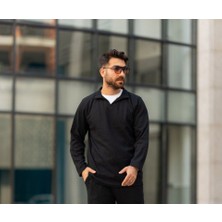 Man Forces Erkek Polo Yaka Uzun Kollu T-Shirt – Waffle Kumaş,  Pamuk, Regular Fit, Günlük ve Spor Kullanım, Siyah (S-M-L-Xl-Xxl)"