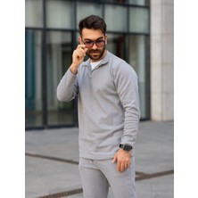 Man Forces Erkek Polo Yaka Uzun Kollu T-Shirt – Waffle Kumaş,  Pamuk, Regular Fit, Günlük ve Spor Kullanım, Gri (S-M-L-Xl-Xxl)