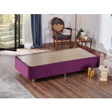 Niron Purple Baza - 80X180 cm Tek Kişilik Sandıklı Mor Kumaş Baza Silinebilir Soho Kumaş