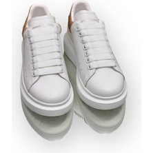 Globalux Mcqueen Women's Sneakers - Sneaker In White/gold Shiny - Alexander Mcq Kadın Sneaker