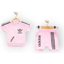 Woops Baby Marka Addas Desen Interlok Şortlı Ikili Takım Unisex 6-24 Ay