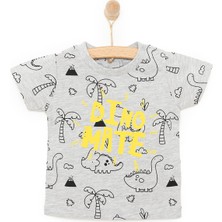 Hellobaby Basic Erkek Dino Eşler Baskılı T-Shirt Erkek Bebek
