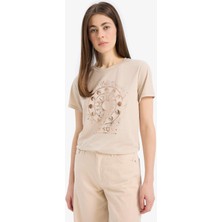 DeFacto Regular Fit Bisiklet Yaka Astral Baskılı Kısa Kollu Tişört E5146AX25SM