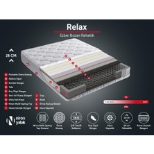 Relax Yatak 80x180 Tek Kişilik Orta Sert Beş Yıldızlı Otel Yatağı Lüks Ortopedik Yatak Çift Taraflı 28 cm