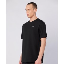 Logo Caffa Erkek Siyah Regular Fit Tişört