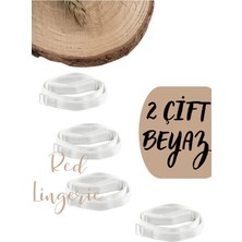 Red İç Giyim Metal Uçlu Beyaz Sütyen Askısı 2'li Paket (Çift)