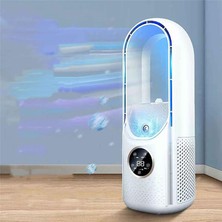Elektrikli USB Çok Fonksiyonlu Yapraksız Fan Ev Masaüstü Nemlendirme Fanı Zamanlama Klima Fanı (Yurt Dışından)