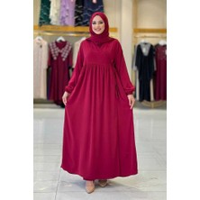 Bym Fashion Şallı Kruvaze Namaz Elbisesi  6027 Bordo