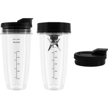 Ninja Için Blender Yedek Parçaları, 2 24 Oz Bardak, To-Go Kapaklı, 7 Kanatlı Çıkarıcı Bıçak, Nutri Ninja Auto Iq Için (Yurt Dışından)