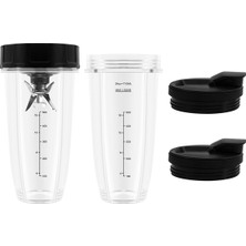 Ninja Için Blender Yedek Parçaları, 2 24 Oz Bardak, To-Go Kapaklı, 7 Kanatlı Çıkarıcı Bıçak, Nutri Ninja Auto Iq Için (Yurt Dışından)