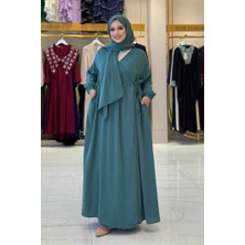 Bym Fashion Şallı Kruvaze Namaz Elbisesi  6027 Mint
