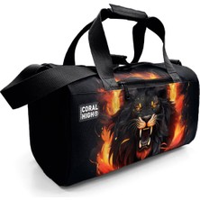 Coral High Siyah Aslan Desenli Spor Çantası 27540