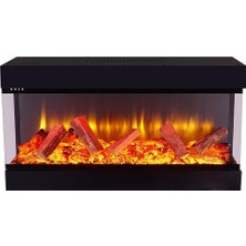 Korflame Korvista - 100  cm  Üç Açık Şömine