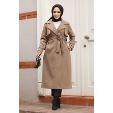 Kemerli Vizon Tesettür Kaşe Kap 61441V