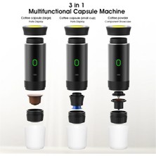 3'ü 1 Arada Mini Kablosuz Elektrikli Taşınabilir Espresso Kahve Makinesi Araba ve Ev Kamp Seyahat Kapsül Kahve Makinesi Beyaz (Yurt Dışından)