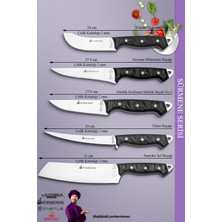 SÜRMENOX Sürmene Serisi Mutfak Şef Bıçak Seti Et Ekmek Sebze Salata Fileto Bıçağı 5'li Set Siyah ( MFT-025 )