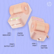 Hp Sprocket Panorama Instant Taşınabilir Renkli Etiket ve Fotoğraf Yazıcısı Pembe Printer