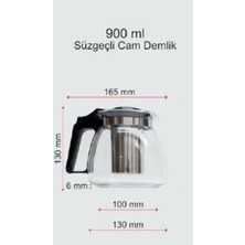 Cam Demlik 900ML - Siyah Veya Beyaz Gönderilir (3791)