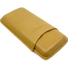 Parmida Deri Puro Kılıfı/seyahat Humidoru Üçlü - Sütlü Kahve