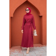 Anvelop Bağlamalı Etek Bluz Takım-Bordo