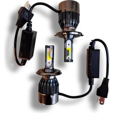 F30 3 Renk H4 LED Xenon Pembe Buz Mavi Beyaz (Çakarlı) 12V 15000 Lümen