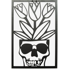 Soi Dekor Memento Mori Kuru Kafalar 3'lü Set Metal Duvar Tablosu
