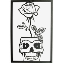 Soi Dekor Memento Mori Kuru Kafalar 3'lü Set Metal Duvar Tablosu