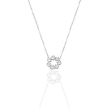 Söğütlü Silver Gümüş Rodyumlu Baget Kesim Zirkon Taşlı Yıldız Çiçeği Kolye 925 Ayar Kadın Kullanıcı İçin Özel Tasarım