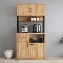 Tanmob MTD0102 Inci 90  cm  Kapaklı Çekmeceli Raflı Mutfak Dolabı Çam