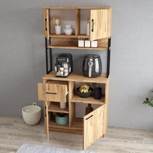Tanmob MTD0102 Inci 90  cm  Kapaklı Çekmeceli Raflı Mutfak Dolabı Çam