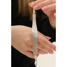 Gümüş Özel Tasarımlı Modern Görünümlü 25 Sıra Likit Bileklik SGTL12804GUMUS