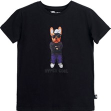 Bad Bear Hyper Bear Siyah Baskılı Çocuk Tişört