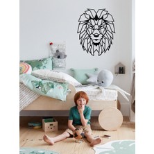 Soi Dekor Hey Lion Geometrik Aslan Figürü Metal Duvar Tablosu
