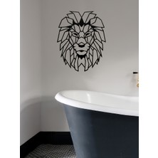 Soi Dekor Hey Lion Geometrik Aslan Figürü Metal Duvar Tablosu