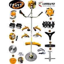 Lombard Italia Lx 760 11 In 1 Full Set Yan Tipi Benzinli Tırpan + Toprak Eşeleme + Akrobat Çapa Roket Başlık