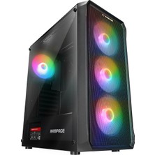 Rampage Compact 750W 80+ Br 4X12CM Rgb Fan Atx Tempered Glass 2xusb2.0/1xusb3.0 Siyah Mıd Tower Gaming Kasa