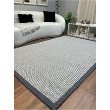Saraz Halı Kumaş Bordür Bej Bukle Siyah Bordür  Halı Salon Koridor Mutfak Çocuk Odası Halısı  Kilim S263