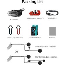 Kemborn  2 Kişilik 1Adet Evrensel Eşleşme Intercom Bluetooth 5.3 Motosiklet Kask Kulaklık Seti interkom X2 Pro.