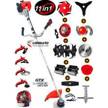 Lombard Italia Pro 860 11 In 1 Ful Set Yan Tipi Benzinli Tırpan + Toprak Eşeleme + Akrobat Çapa Roket Başlık