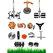 Lombard Italia Pro 860 11 In 1 Ful Set Yan Tipi Benzinli Tırpan + Toprak Eşeleme + Akrobat Çapa Roket Başlık