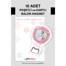 Giftcrea Kişiye Özel Fotoğraf Baskılı ve  Açacaklı Balon Magnet – Yeni Doğan ,6 Ay ,1 Yaş Bebek Hediyesi