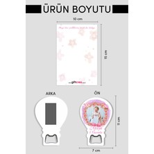 Giftcrea Kişiye Özel Fotoğraf Baskılı ve  Açacaklı Balon Magnet – Yeni Doğan ,6 Ay ,1 Yaş Bebek Hediyesi