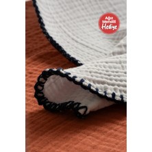 Hafy Baby %100 Pamuk Organik 4 Katlı Müslin Battaniye 80X110 Çoban Dikiş Detaylı