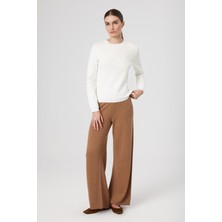 Camel Yüksek Bel Bol Paça Kadın Pantolon
