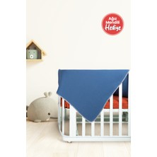 Hafy Baby Pamuklu Indigo Çoban Dikiş Detaylı 4 Katlı Müslin Battaniye
