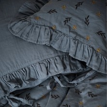 Ecocotton Mirela Bebek Nevresim Takımı %100 Organik Pamuk Müslin Nakışlı Lacivert 100X150 cm